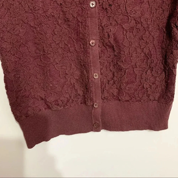 Van heusen Studio burgundy cardigan sweater Sz S - Picture 3 of 10